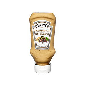 Jasa Internacional. Heinz. Salsa Tres Pimientas Bocabajo