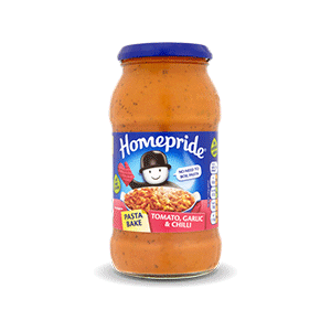 Jasa Internacional. Homepride. Pasta Bake Tomate, Ajo y Chili