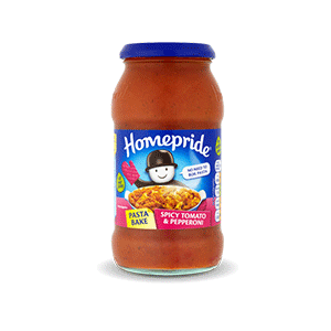 Jasa Internacional. Homepride. Pasta Bake Tomate y Pepperoni Picante